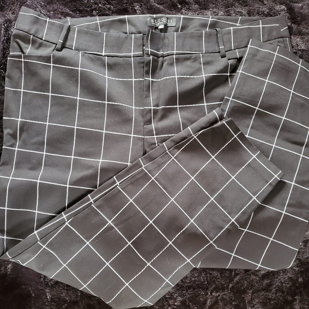 Large check cigarette pants